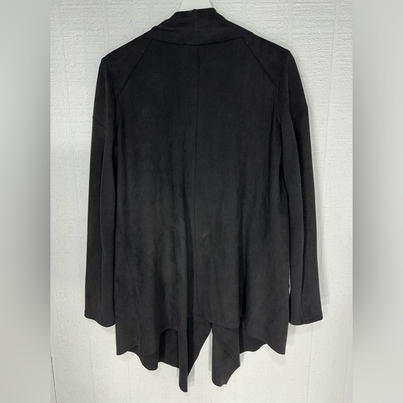 Blank NYC faux suede drape wrap front jacket black size S - Picture 6 of 11
